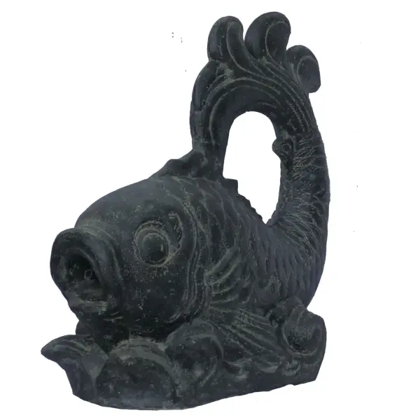 Product image 5 of the product “Balinese fish as watergame, 70cm Length | Cast stone, handcrafted & coloured ”